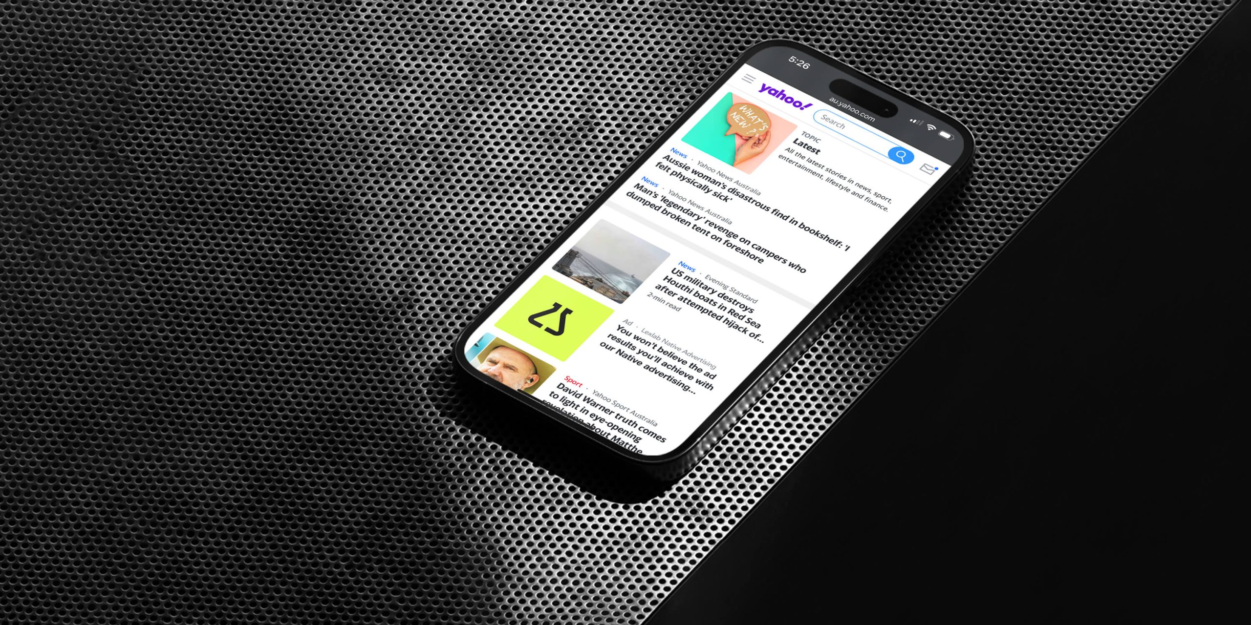 A native ad in a mobile news feed — native advertising.